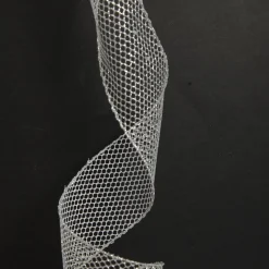 Silver Mesh Wired Christmas RIbbon - 6.5cm Shop