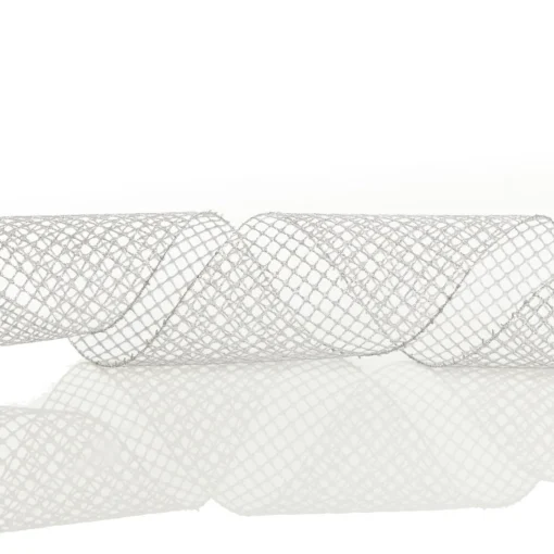 Silver Mesh Wired Christmas RIbbon Garland Online