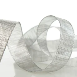 Silver Metallic Shimmer Wired Ribbon Outlet
