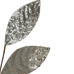 Silver Mixed Leaf Burlap Sequin Spray Best