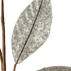 Silver Mixed Leaf Burlap Sequin Spray Best