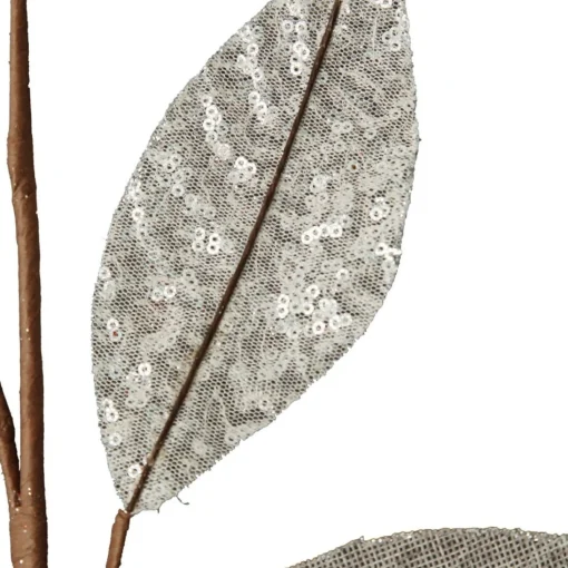 Silver Mixed Leaf Burlap Sequin Spray Best