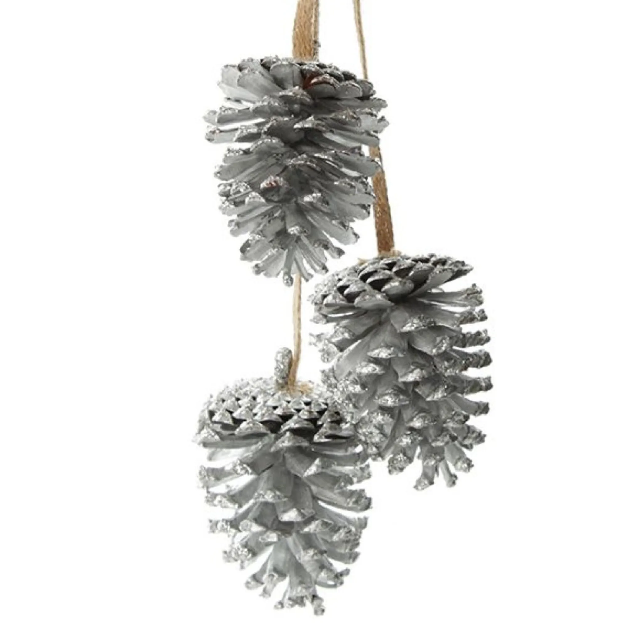 Silver Pine Cone Drop Trio Sale