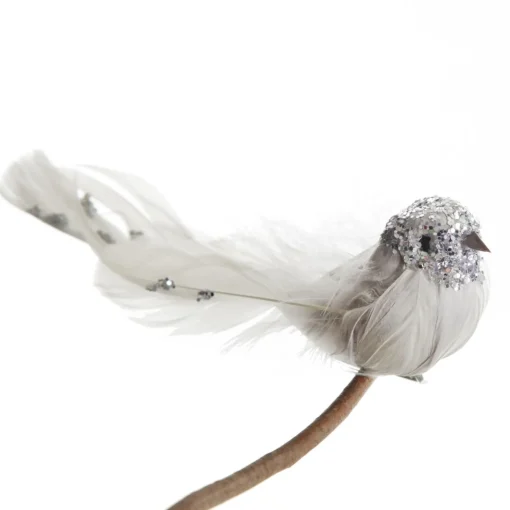 Silver Sequin Bird with Clip Best