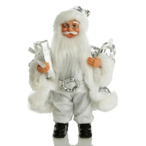 Silver Sequin Santa Ornament Cheap