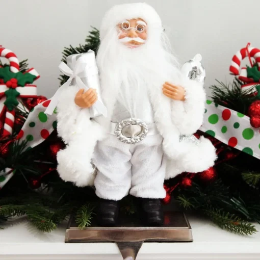 Silver Sequin Santa Ornament Cheap