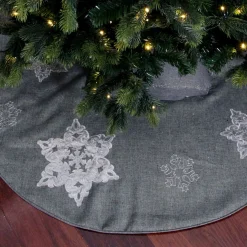 Silver Snowflake Christmas Tree Skirt Cheap