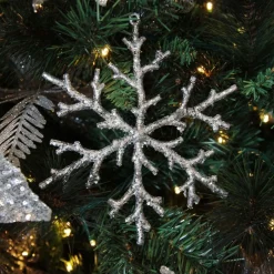 Silver Sparkle Snowflake Decoration Cheap