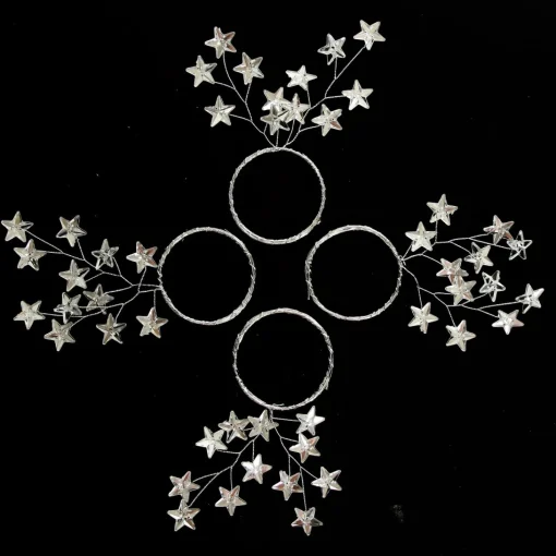 Silver Star Napkin Rings - Pack of 4 Flash Sale