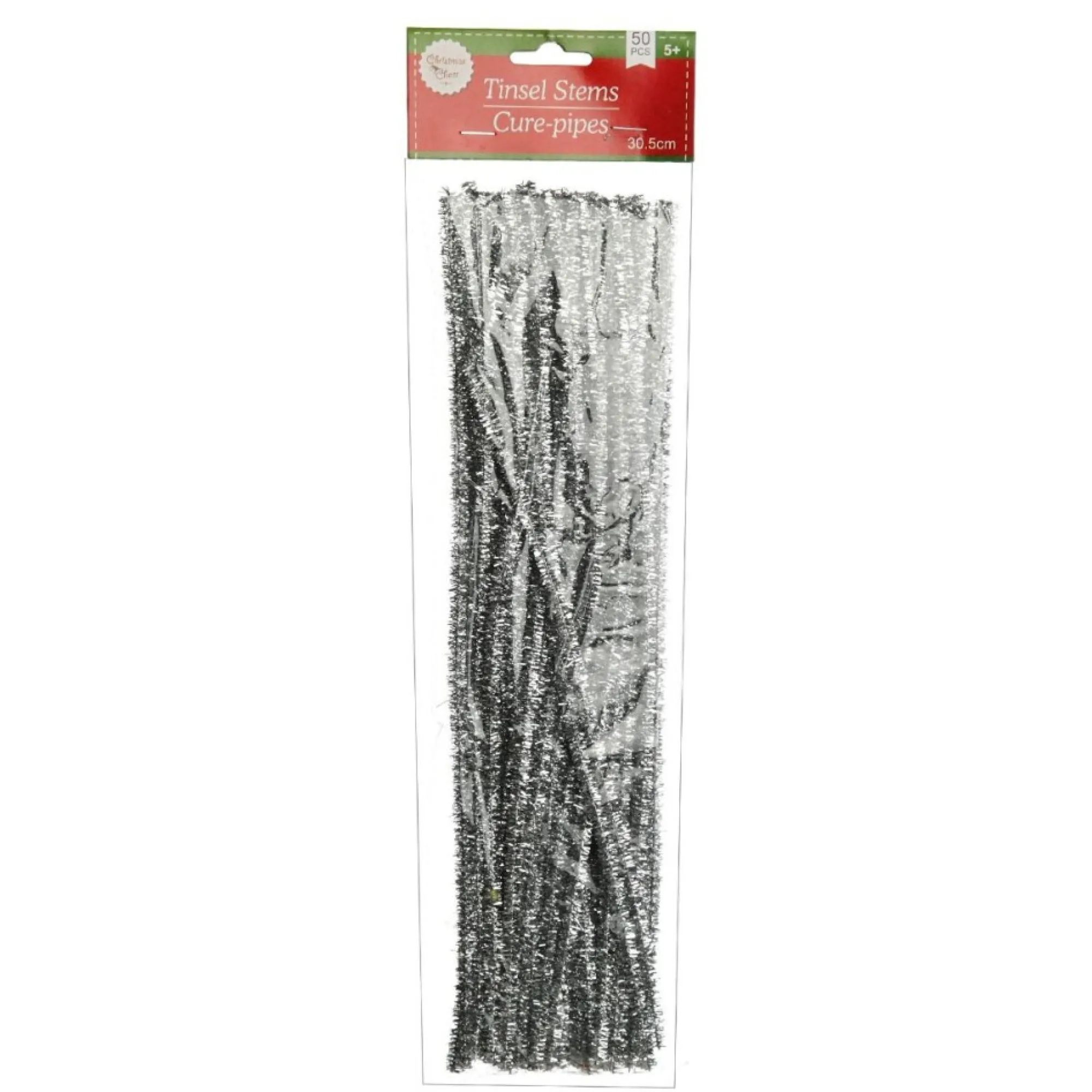 Silver Tinsel Chenille Stem Pipe Cleaners - Pack of 45 Shop