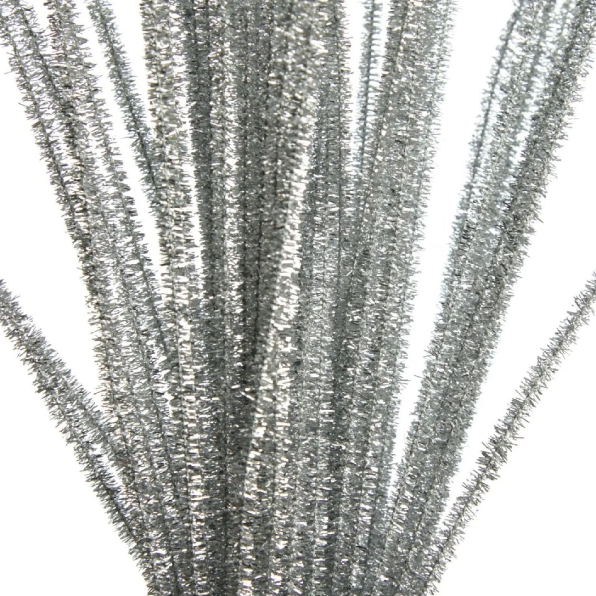 Silver Tinsel Chenille Stem Pipe Cleaners - Pack of 45 Shop
