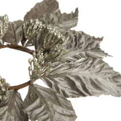 Silver Velour Poinsettia Candle Wreath Clearance