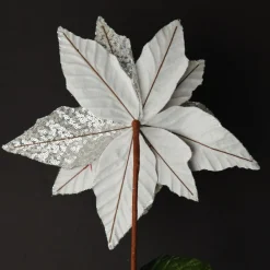 Silver Velvet Sequin Flower Fashion