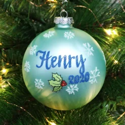 Sky Blue Rocking Horse Christmas Bauble Shop