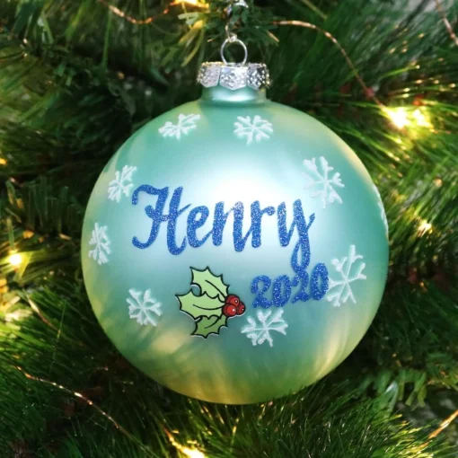 Sky Blue Rocking Horse Christmas Bauble Shop