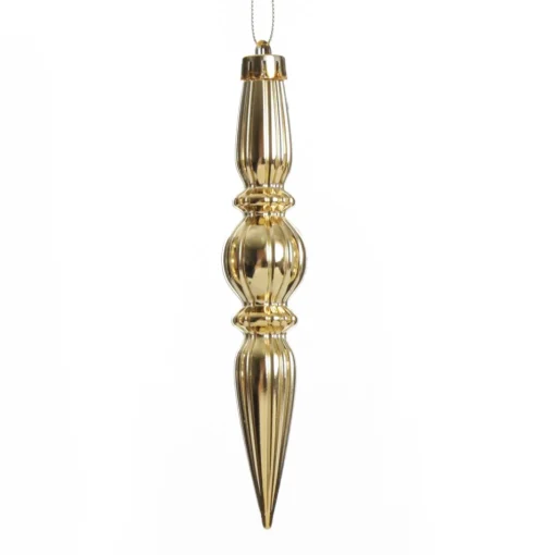 Small Champagne Christmas Finial Decoration - Set of 3 Clearance