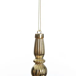 Small Champagne Christmas Finial Decoration - Set of 3 Clearance