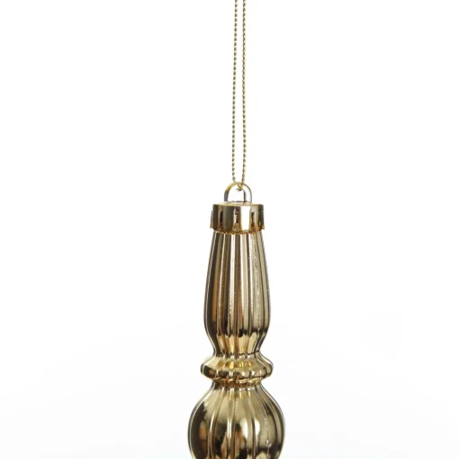 Small Champagne Christmas Finial Decoration - Set of 3 Clearance