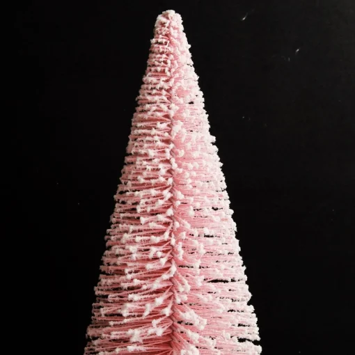Small Pink and Mint Snowy Bottle Brush Tree - Set of 2 Discount