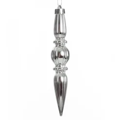 Small Silver Christmas Finial Decoration - Set of 3 Hot