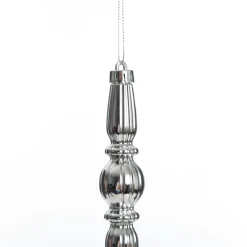 Small Silver Christmas Finial Decoration - Set of 3 Hot