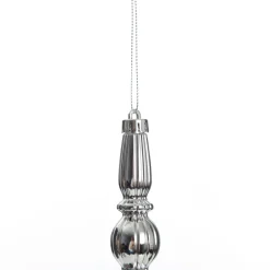 Small Silver Christmas Finial Decoration - Set of 3 Hot