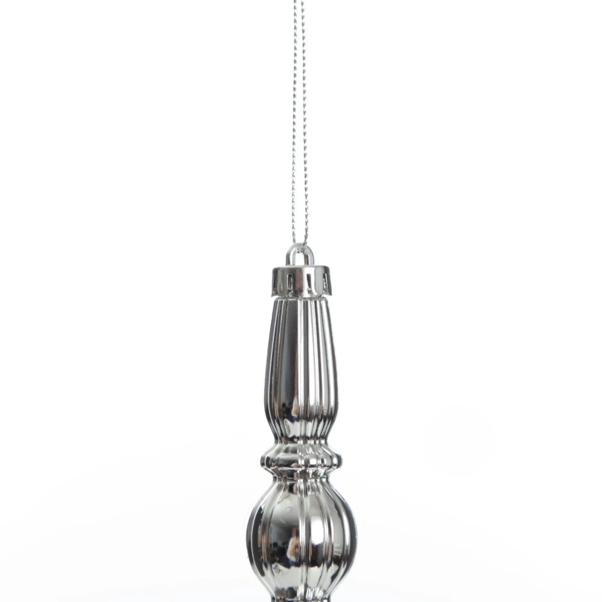 Small Silver Christmas Finial Decoration - Set of 3 Hot