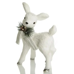 Small White Sisal Standing Deer with White Glitter Highlights Shop