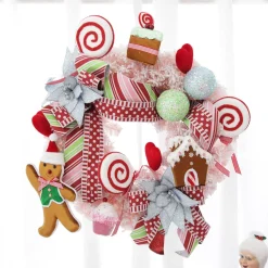 Snow Flocked Pink Fir Christmas Wreath Cheap