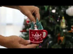 Snowman in Mug Christmas Tree Decoration Cheap