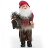 Standing Fabric Santa in Plaid Shirt Christmas Figurine Ornament Hot