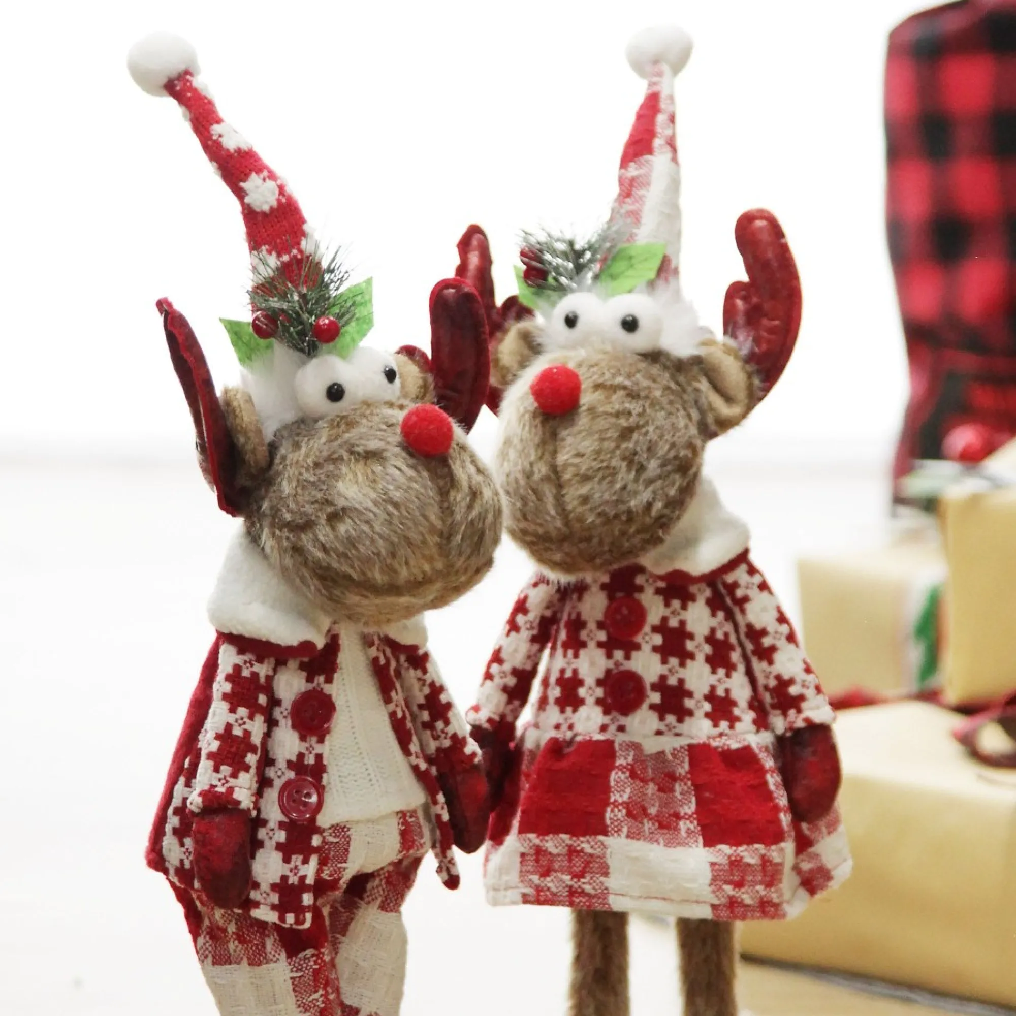 Standing Girl Reindeer Bobble Body Christmas Ornament Flash Sale