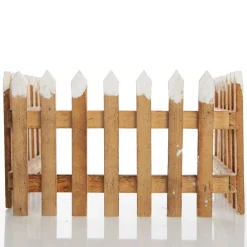 Tall Snow Capped Natural Wooden Picket Fence Best