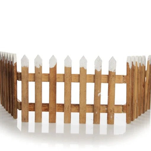 Tall Snow Capped Natural Wooden Picket Fence Best