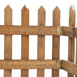 Tall Snow Capped Natural Wooden Picket Fence Best