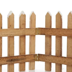 Tall Snow Capped Natural Wooden Picket Fence Best