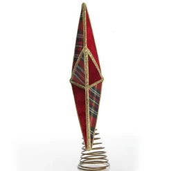 Tartan and Gold Trim 3D Star Christmas Tree Topper Best
