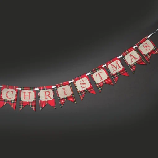 Tartan Merry Christmas Bunting Cheap