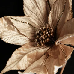 Taupe Flower Stem Glitter Ball Centre Hot