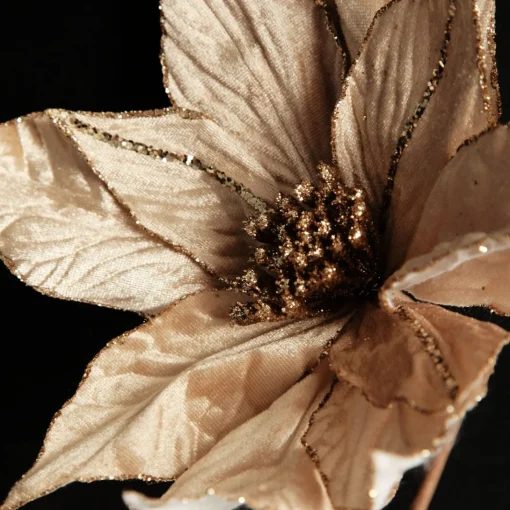 Taupe Flower Stem Glitter Ball Centre Hot