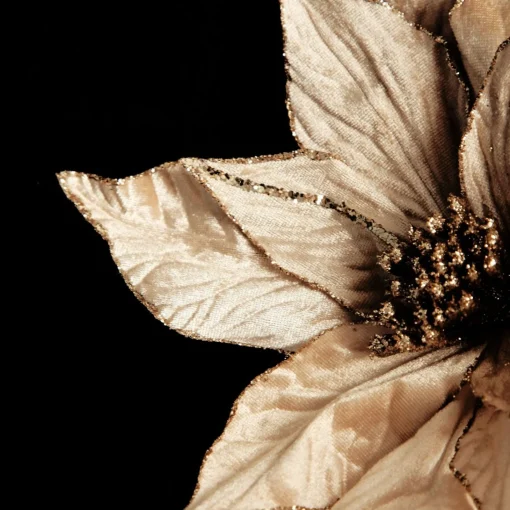 Taupe Flower Stem Glitter Ball Centre Hot