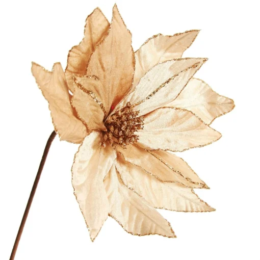 Taupe Flower Stem Glitter Ball Centre Hot