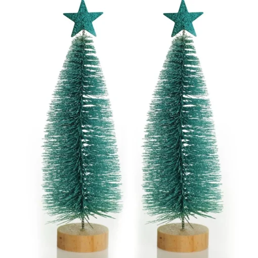 Teal Bottle Brush Tree - Small Set of 2 Shop