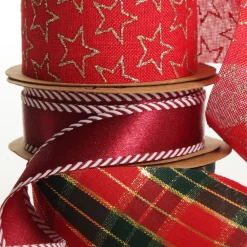 Three Assorted Burgundy and Tartan Ribbons Sale