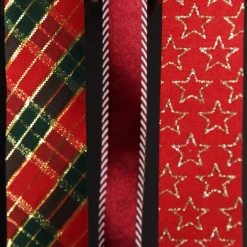 Three Assorted Burgundy and Tartan Ribbons Sale