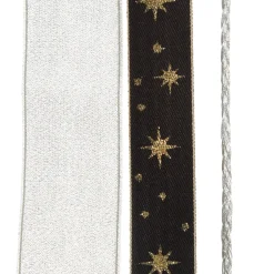 Three Assorted Silver and Blue Braid and Glitter Christmas Ribbons Clearance