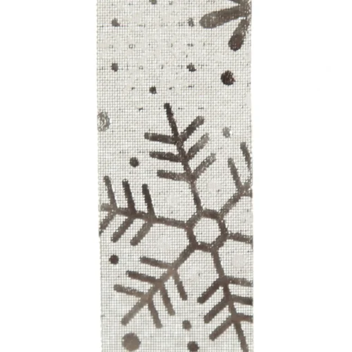Three Assorted Silver Snowflakes and Dots Christmas Ribbons Cheap