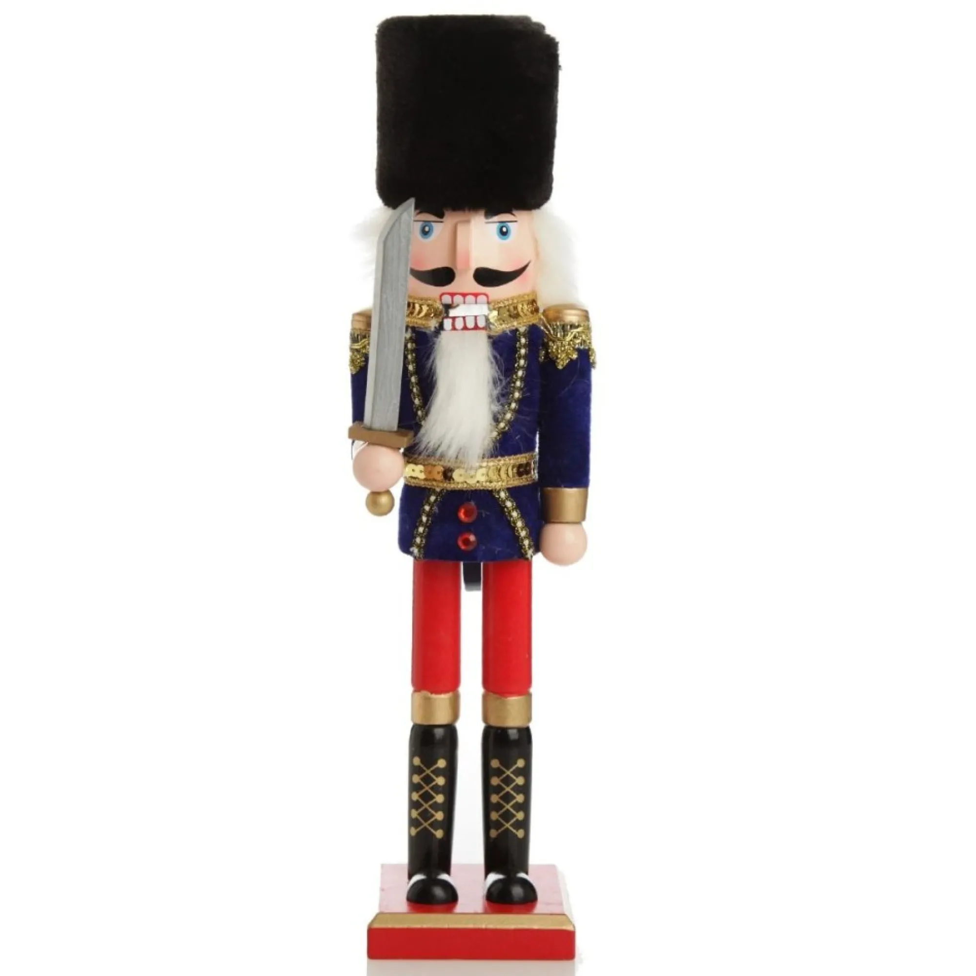 Traditional Christmas Wooden Nutcracker Soldier Ornament with Sword - Extra Large Sale