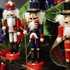 Traditional Christmas Wooden Nutcracker Soldier Ornament with Axe - Medium Online