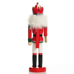 Traditional Christmas Wooden Nutcracker Soldier Ornament with Baton - Medium Fashion